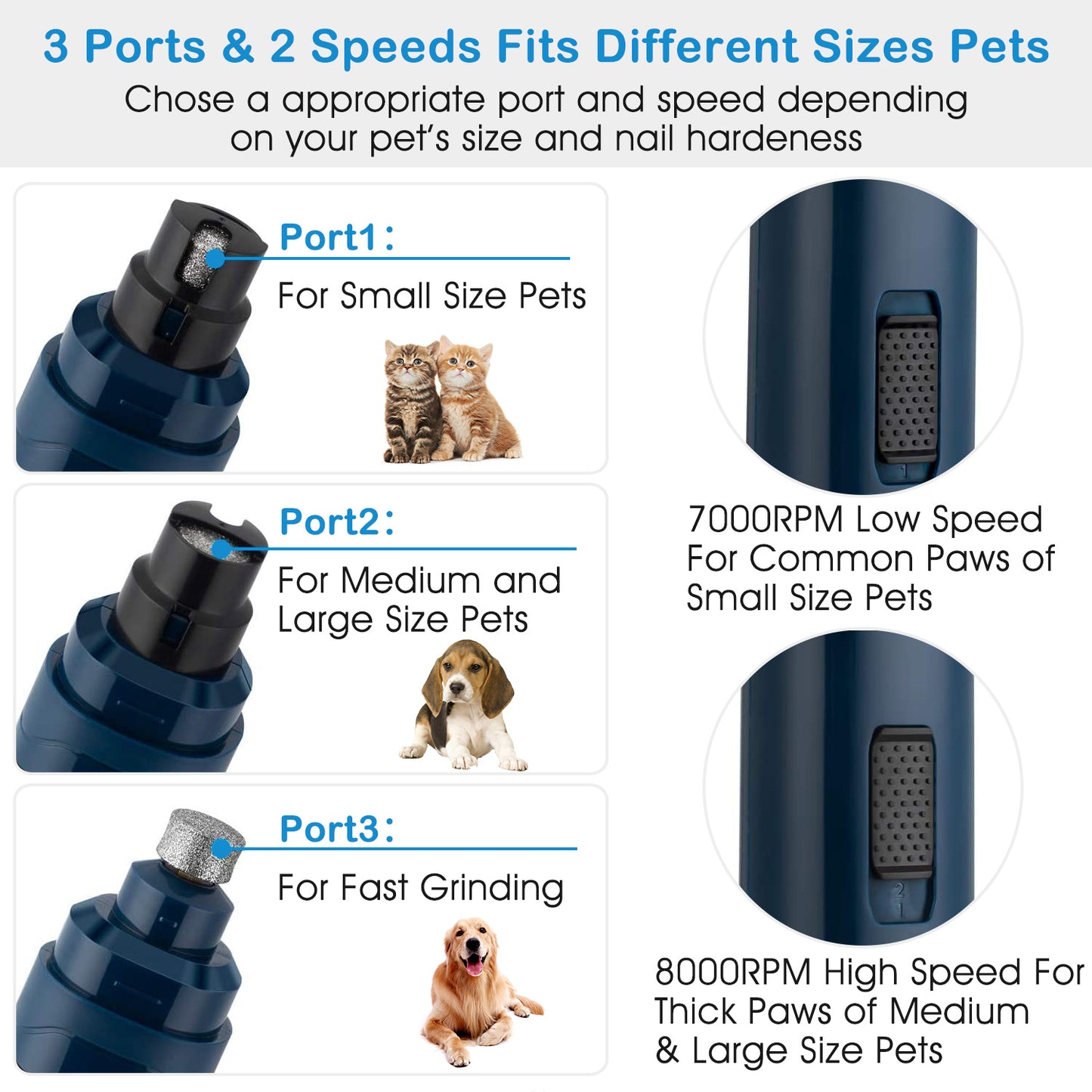 Whisper Pet Nail Grinder — Diamond Bit
